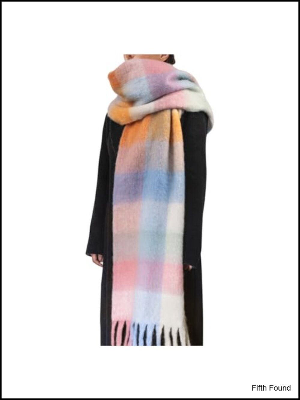 Chunky Blanket Scarf Soft Plush Tassel Winter Warm Oversized